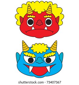 Red ogre and blue demon