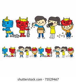 Red ogre and blue demon