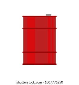 Red oil barrel on white background
