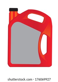 red oil container or gallon with label isolate on white background vector images