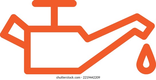 Red oil lamp icon and pictogram representing oil pressure warning