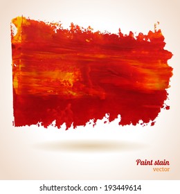 Red oil paint texture. Vector illustration. Brush strokes.