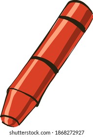 Red oil pencil, illustration, vector on white background.