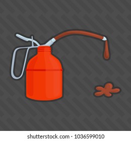 red Oilcan and Oil Drop vector illustration
