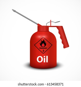 Red oiler. Vector illustration on white background.