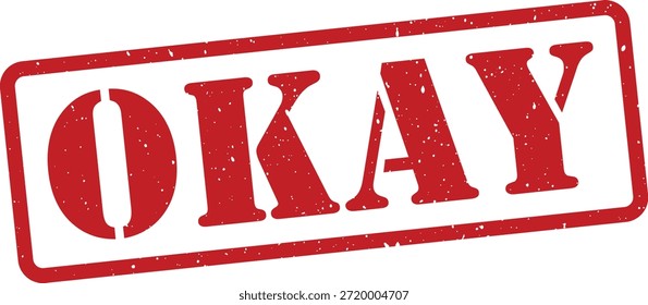 Rot-okay-Stempel auf weißem Hintergrund Gummistempel Effekt