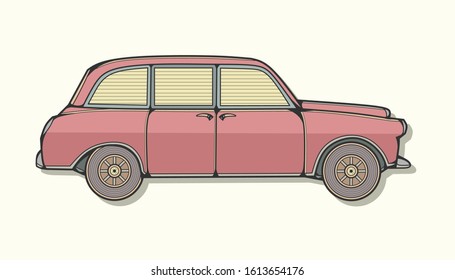 The Red Old Car Art