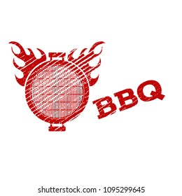 Red  old grill  flame emblem for your design eps 10 vector