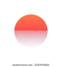 Red Old retro vintage sun circle. Logo design sunrise sunset.