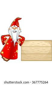 Red Old Wizard Character