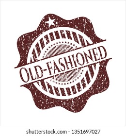 Red Old-fashioned rubber grunge texture stamp