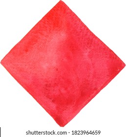 Red on rectangle frame watercolor hand painting for decoration on Autumn season events.