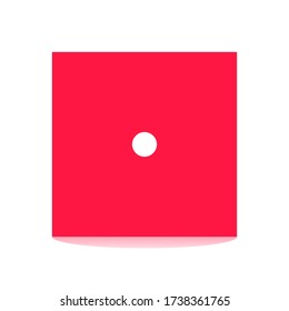 Red One Dice for Gambling with White Background