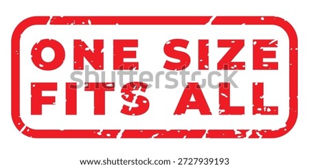 Red One Size Fits All isolated grunge stamp, sticker, header vector illustration