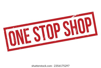 Red One Stop Shop Rubber Stamp Seal Vector