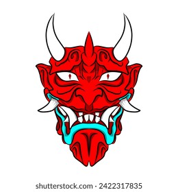 rote oni-Maske, Vektorgrafik