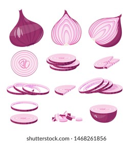 Red Onion Cartoon Illustration Isolated On White Vector