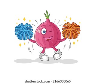 the red onion cheerleader cartoon. cartoon mascot vector