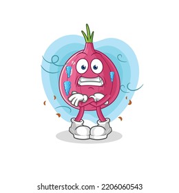 the red onion cold illustration. character vector