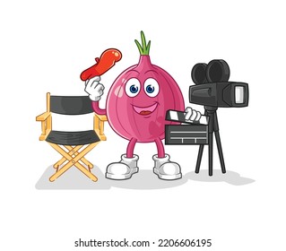 the red onion director mascot. cartoon vector