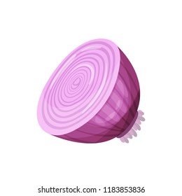Red onion, fresh vegetable vector Illustration on a white background