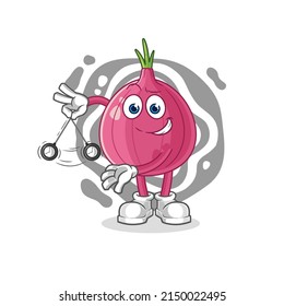 the red onion hypnotizing cartoon. cartoon mascot vector