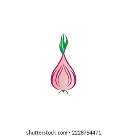 red onion icon logo color illustration design vector