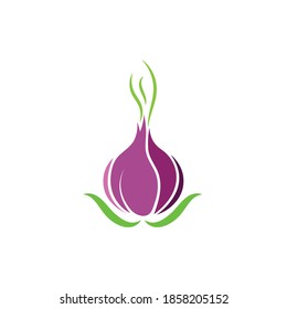 plantilla de diseño de ilustraciones vectoriales de iconos de ajo 