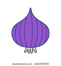 Red Onion Illustration Flat Design