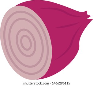 Red onion, illustration, vector on white background.