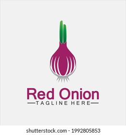 Plantilla de diseño de ilustración de icono del logotipo de la cebolla roja