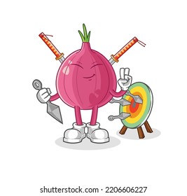 the red onion ninja cartoon. character vector