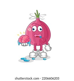 the red onion no brain vector. cartoon character