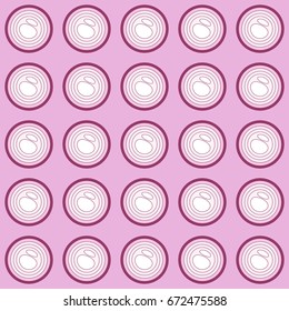 Red onion slices flat style pattern