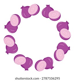 Red onion wreath vegetable circular frame