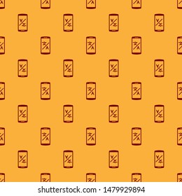 Red Online translator icon isolated seamless pattern on brown background. Foreign language conversation icons in chat speech bubble. Translating concept.  Vector Illustration