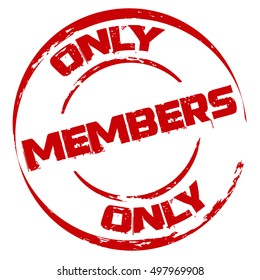 Red Only Members Stamp