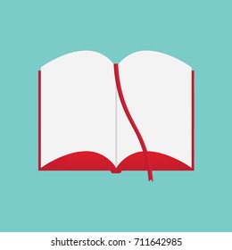 red open book icon- vector illustration