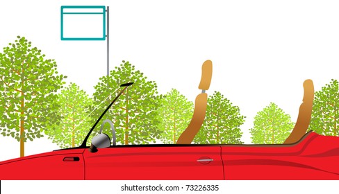 red open car
