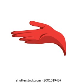 red open hand receive gesture