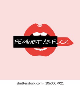 Image result for red lips feminist as fuck
