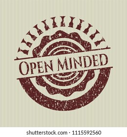  Red Open Minded distressed rubber seal with grunge texture