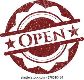 Red open rubber stamp