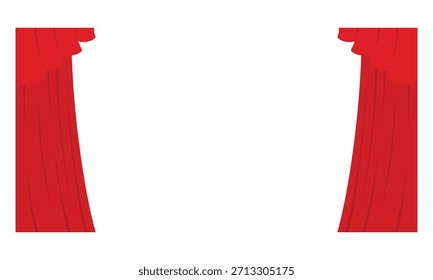 elemento cortina de teatro aberto vermelho