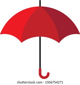 red open umbrella with a handle