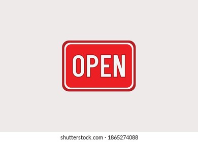 Red open in vintage style on colorful background.  Symbol, sign.