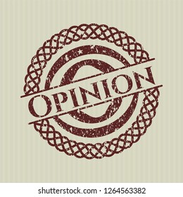 Red Opinion distressed rubber grunge texture stamp