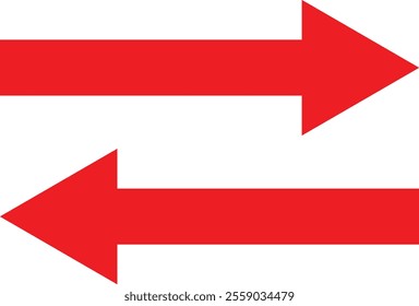 red opposite arrow symbol vector illustration.