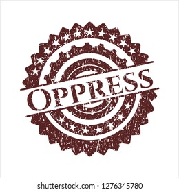 Red Oppress rubber grunge texture stamp