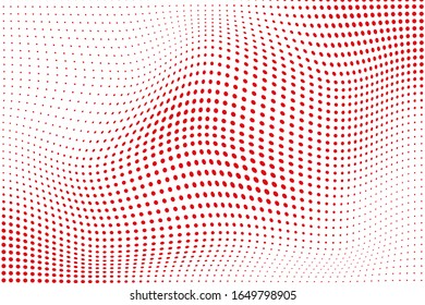 Red optical art on white background.